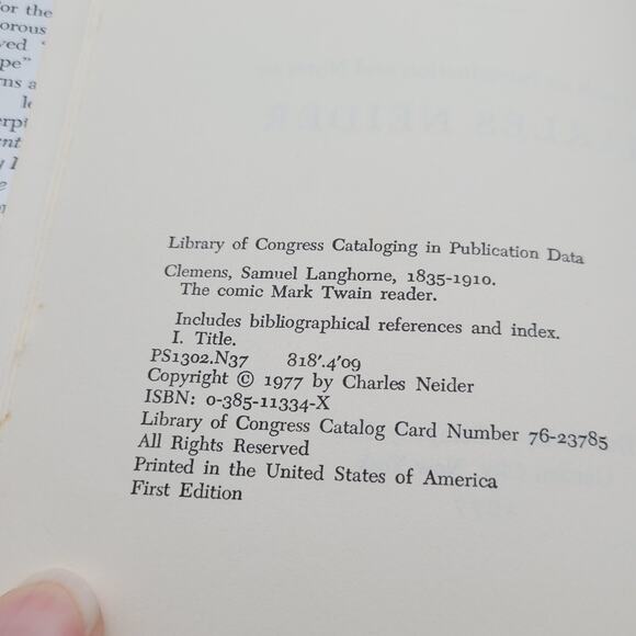 The Comic Mark Twain Reader Hardcover Book 1977 - Picture 5 of 16
